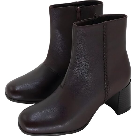 Clarks Collection Keirsta Faye Brown Leather Ankle Boots Women's US 8.5M - Picture 2 of 6